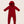 Red baby onesie with a hood on a beige background