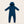 Blue baby onesie with a hood on a beige background